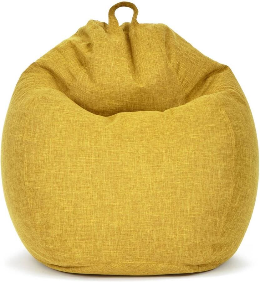 Green Bean Indoor XXL zitzak Home Linen met 300 liter EPS-korrelvulling knuffelbaar zacht wasbaar Geel