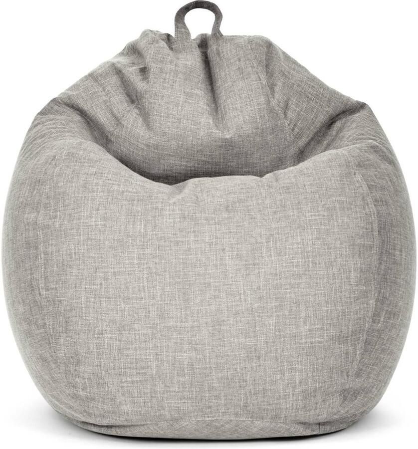 Green Bean Indoor Zitzak Home Linen met 200 liter EPS-korrelvulling knuffelbaar zacht wasbaar Zilvergrijs