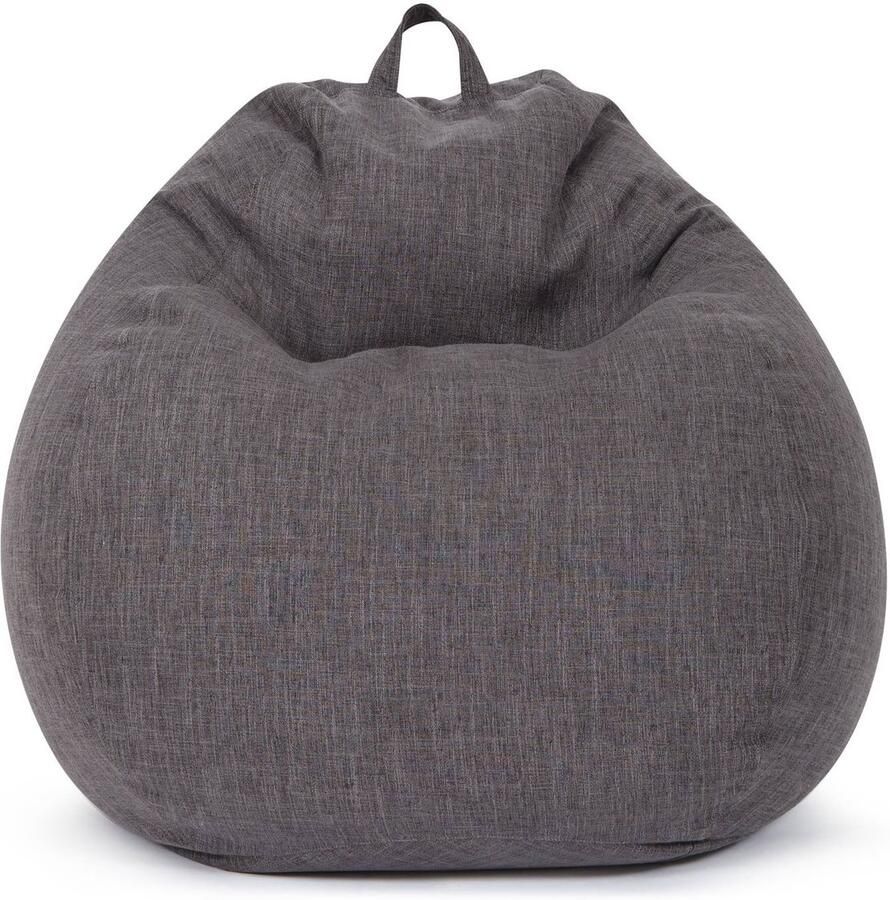 Green Bean Indoor Zitzak Home Linen met 200 liter EPS-korrelvulling knuffelbaar zacht wasbaar Donkergrijs Asfalt