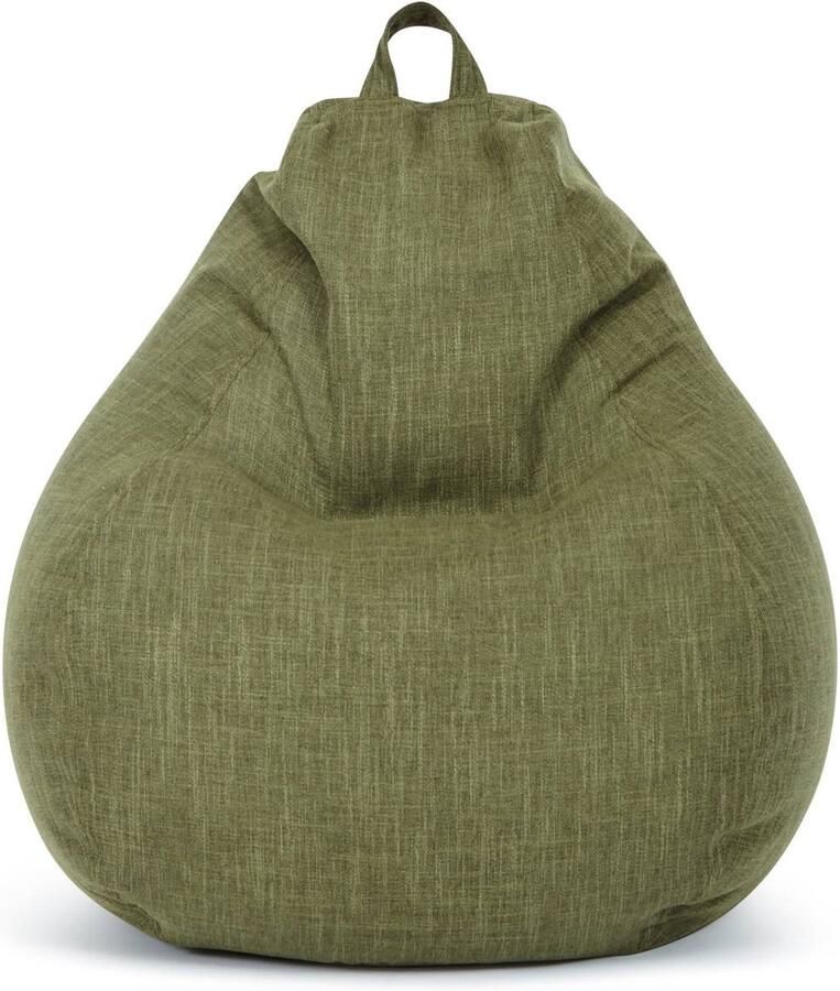 Green Bean Indoor Zitzak Home Linen met 200 liter EPS-korrelvulling knuffelbaar zacht wasbaar Groen