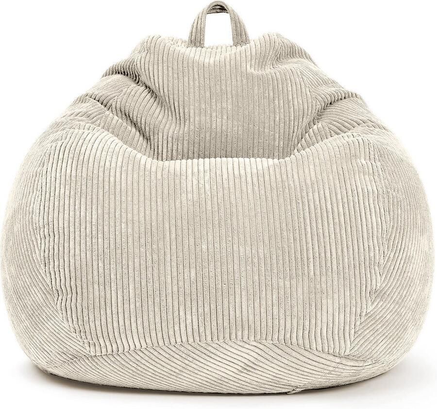 Green Bean Indoor Zitzak Scoop 90x110cm met EPS-korrelvulling Corduroy stof knuffelbaar zacht wasbaar Beige