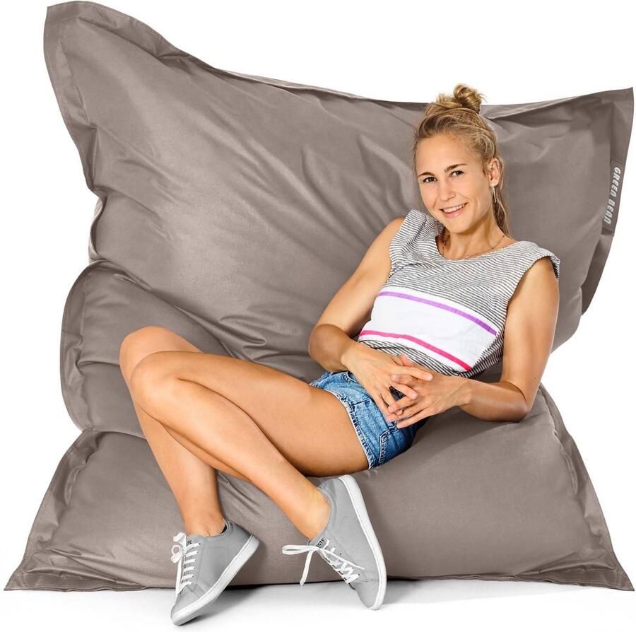 Green Bean Indoor Zitzak Square 140x180cm met 380 liter EPS-korrelvulling voor kinderen & volwassenen Khaki