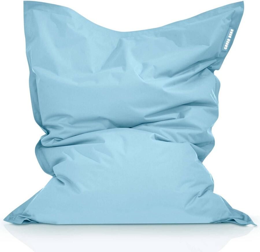 Green Bean © Square XXL Zitzak 140x180cm Indoor Outdoor Dubbele voering en wasmachine bestendig Licht Blauw