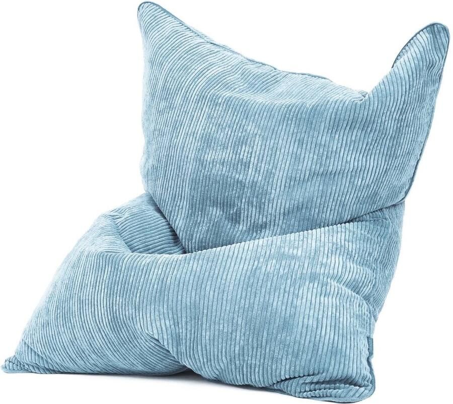 Green Bean © XXL Zitzak 140x180cm Indoor Afneembare buitenhoes gemaakt van zachte corduroy wasmachine bestendig Licht Blauw