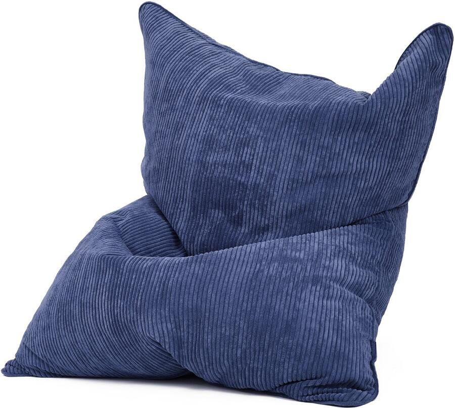 Green Bean © XXL Zitzak 140x180cm Indoor Afneembare buitenhoes gemaakt van zachte corduroy wasmachine bestendig Donker Blauw