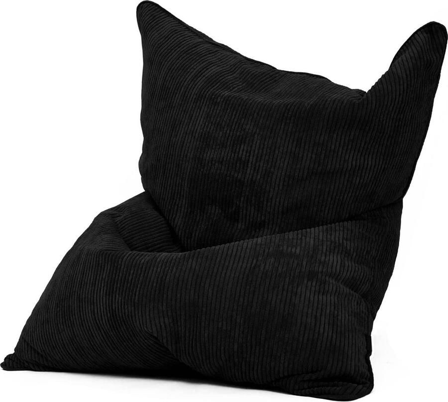 Green Bean © XXL Zitzak 140x180cm Indoor Afneembare buitenhoes gemaakt van zachte corduroy wasmachine bestendig Zwart