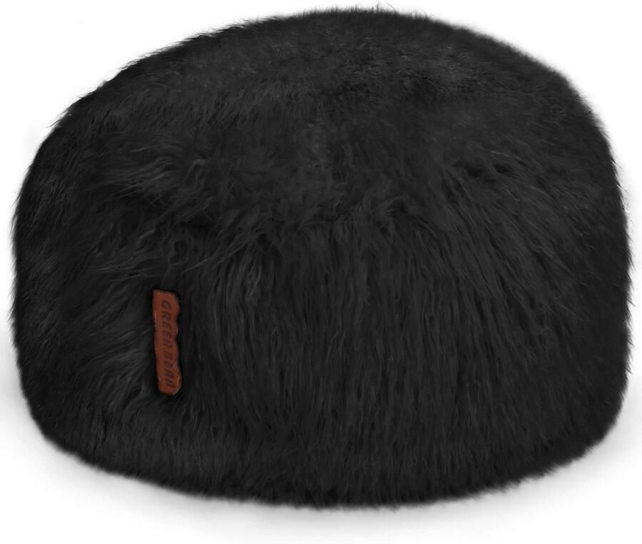 Green Bean Zitzak Fellotpik met vulmateriaal (EPS-korrels) Binnenafmetingen ca. 100 x 55 cm Zitzak zitkussen poef fauteuil vloerkussen lounge zwart