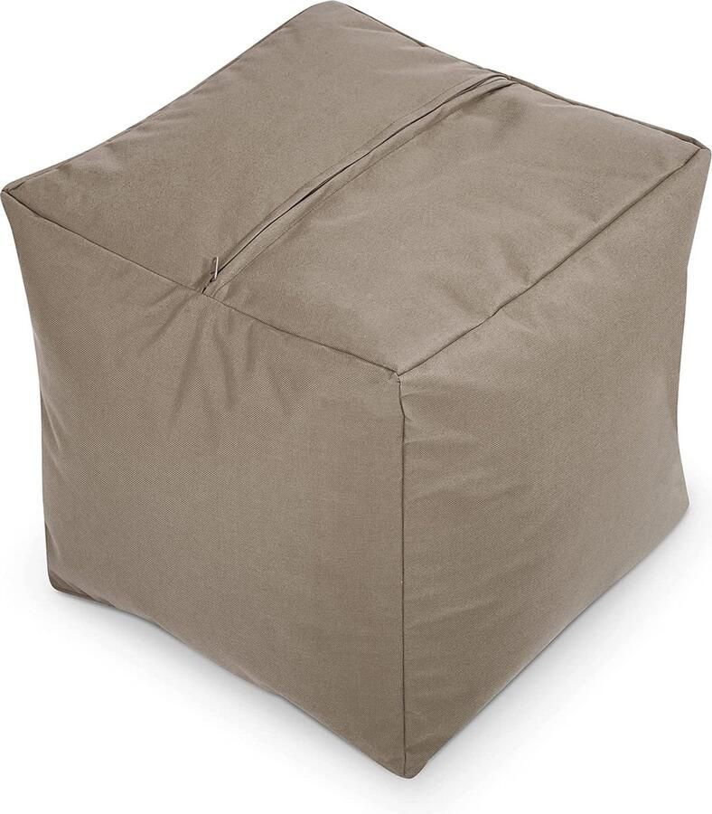 Green Bean © Zitzak Hocker 40x40x40cm met EPS korrel vulling Lage zitpoef of zitzak voor Kinderen en Volwassenen Khaki