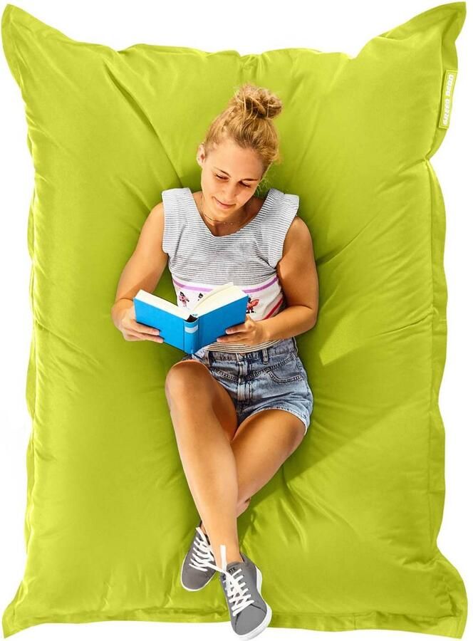 Green Bean Zitzak Square XXL 140x180cm met 380 liter EPS-korrels Grote zitzak voor kinderen en volwassenen Lichtgroen