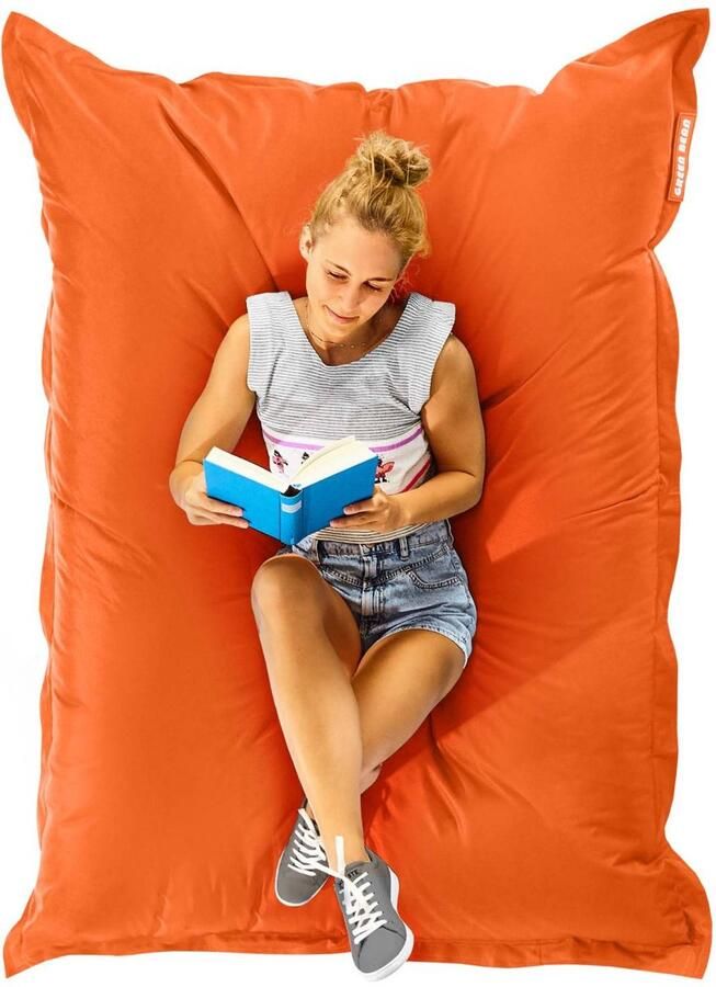 Green Bean Zitzak Square XXL 140x180cm met 380 liter EPS-korrels Grote zitzak voor kinderen en volwassenen Oranje