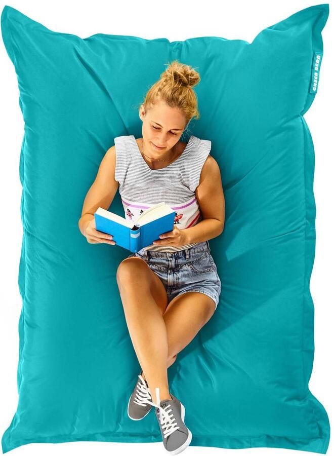 Green Bean Zitzak Square 120x160cm met 270 liter EPS-korrels Grote zitzak voor kinderen en volwassenen Turquoise