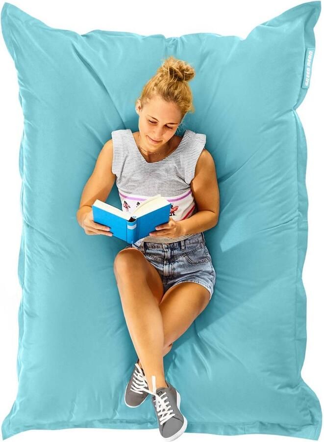 Green Bean Zitzak Square XXL 140x180cm met 380 liter EPS-korrels Reuze Zitzak voor Kinderen en Volwassenen Aquamarijn