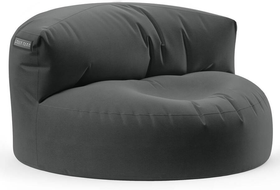 Green Bean Zitzakbank met Vulling Lounge in Zitzak Design 90x50cm met Ergonomische Rugleuning & Wasbare Hoes Geschikt voor Binnen en Buiten Gebruik in Donkergrijs