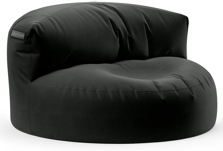 Green Bean Zitzakbank met Vulling Lounge in Zitzak Design 90x50cm met Ergonomische Rugleuning & Wasbare Hoes Geschikt voor Binnen en Buiten in Zwart