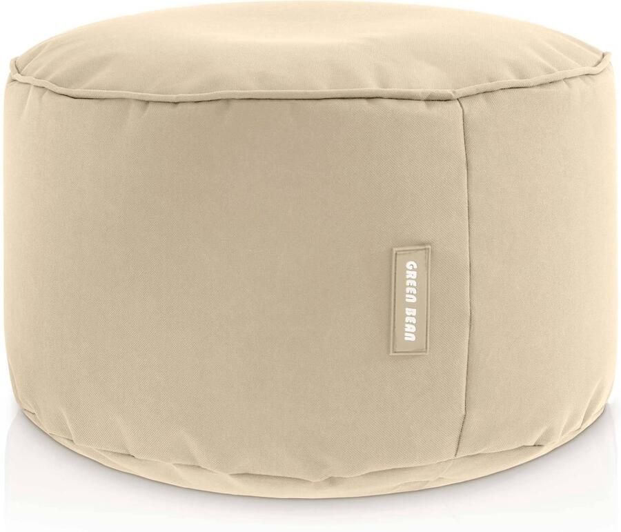 Green Bean Zitzakkruk Stay 45x25cm met EPS-korrelvulling Voetenbank Zitpoef voor Zitzakken Voetensteun Zitkussen Kruk Beige