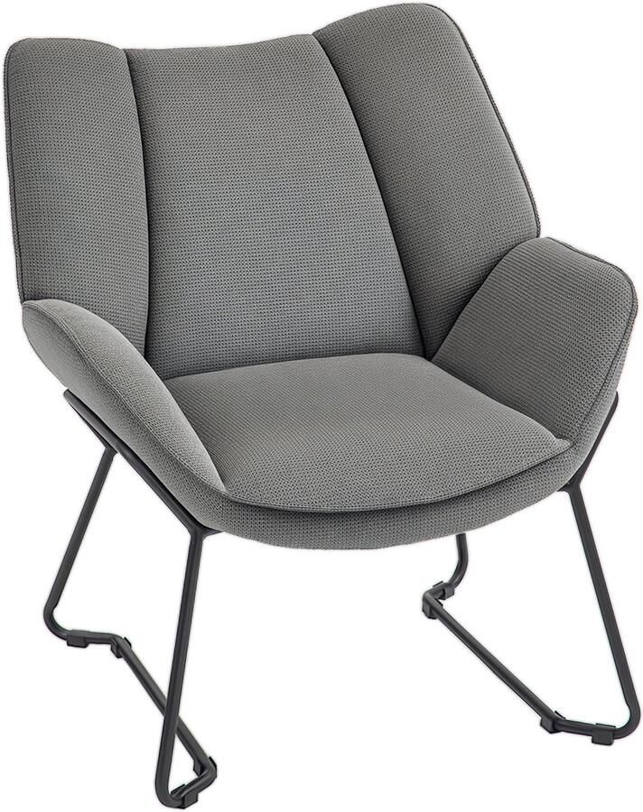 Grijs HOMCOM-Accentstoel-Polyester-71 5x67x79cm