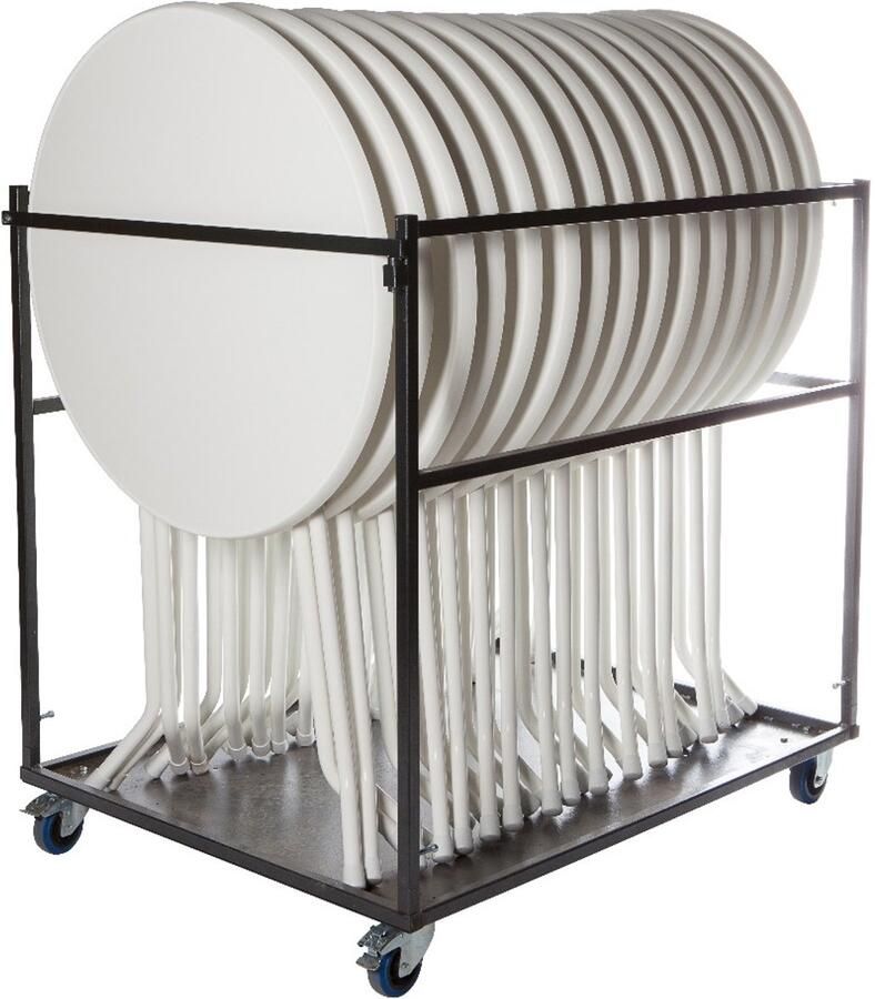 Grizzly Outdoor 15 Statafels incl. Transportkar Wit