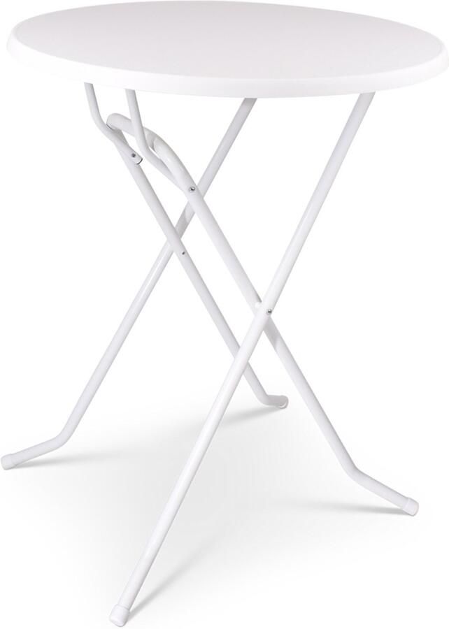 Grizzly Outdoor Statafel Hangtafel Wit Ø 85 cm – Inklapbaar Horeca Kwaliteit - Foto 2