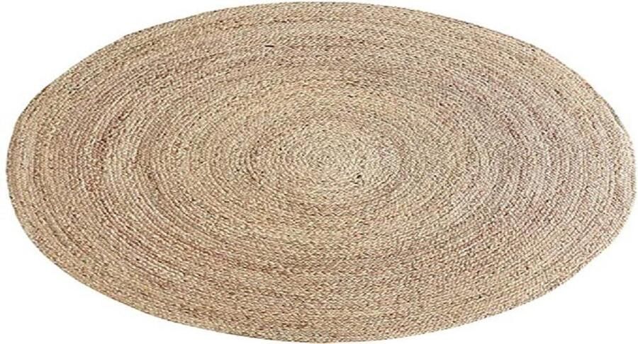 Groenovatie Zeegras Vloerkleed XXL Handgemaakt Gevlochten Naturel ⌀200 cm