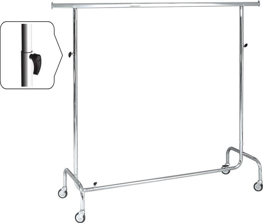 Gruppo Corso Basic Kledingrek Met grote wielen Extra Breed Verstelbaar
