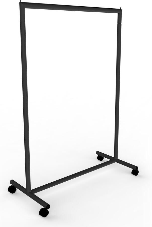 Gruppo Corso Kledingrek op wieltjes Zwart 100 cm Breed 145 cm Hoog Antikras Chroom Top