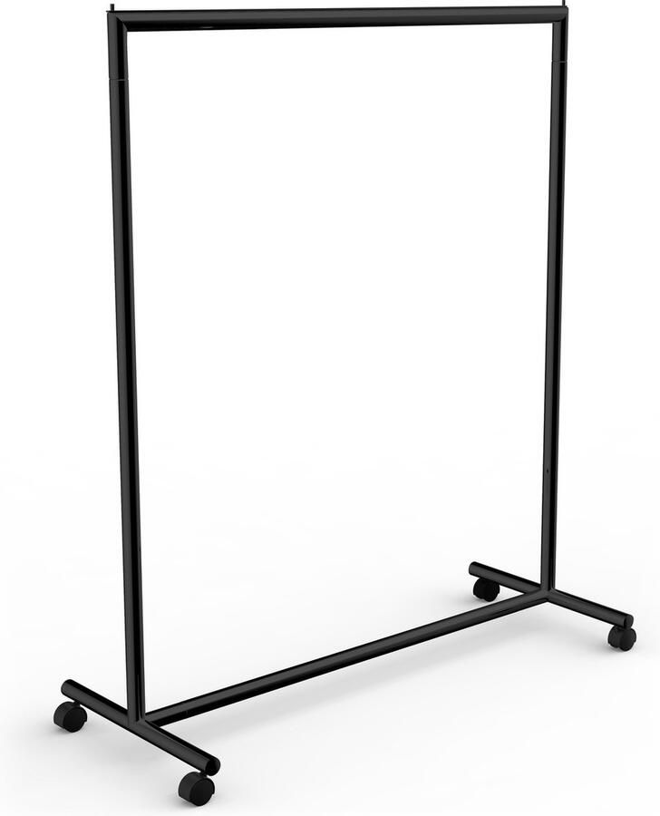 Gruppo Corso Kledingrek op Wielen Zwart 120 cm Breed 145 cm Hoog Antikras Chroom Top