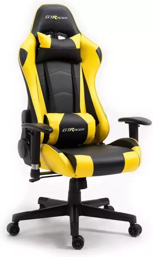 GT Racer GTRacer Gaming stoel Ergonomisch Bureaustoel Verstelbaar Racing Chair Geel