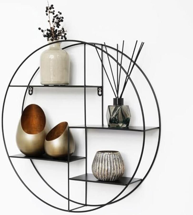 Gtb Wandrek Rond Wandrek Zwart Metaal Wandrek Rond Metaal Zwart 10cm x 50cm x 50cm