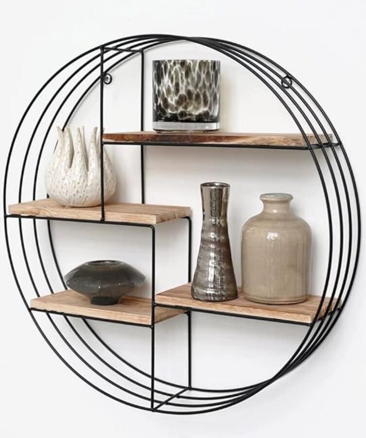 Gtb Wandrek Rond Wandrek Zwart Metaal Wandrek Rond Metaal Zwart 11cm x 11cm x 50cm