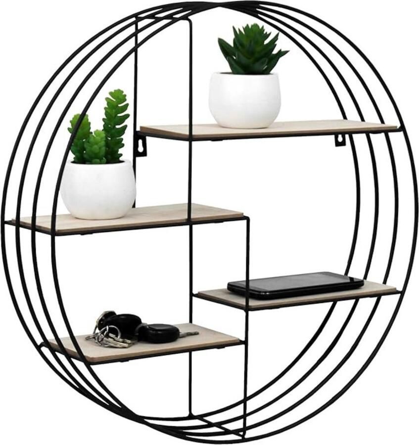 Gtb Wandrek Rond Wandrek Zwart Metaal Wandrek Rond Metaal Zwart 11cm x 45cm x 45cm