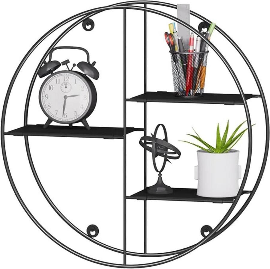 Gtb Wandrek Rond Wandrek Zwart Metaal Wandrek Rond Metaal Zwart 12cm x 40cm x 40cm