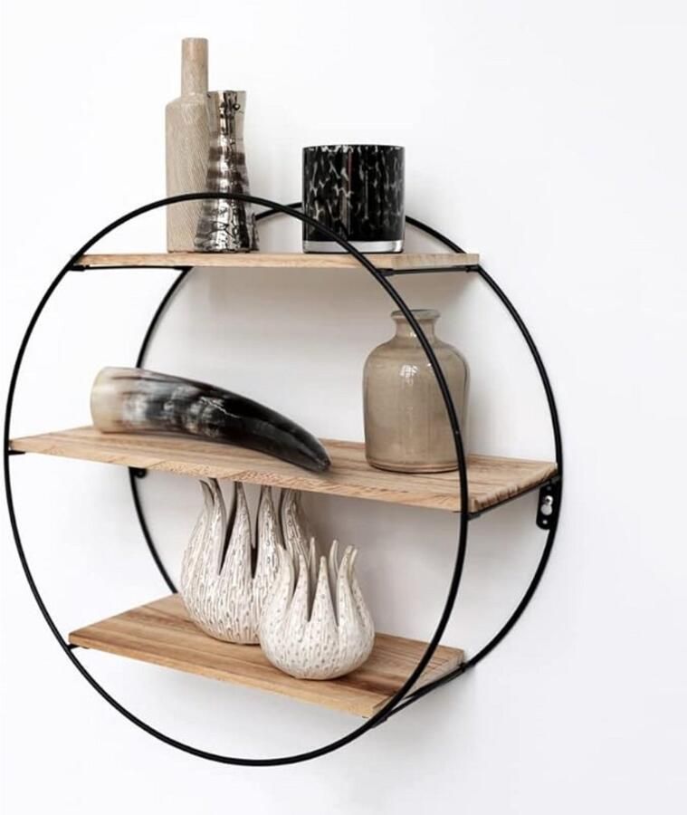 Gtb Wandrek Rond Wandrek Zwart Metaal Wandrek Rond Metaal Zwart 19cm x 50cm x 50cm