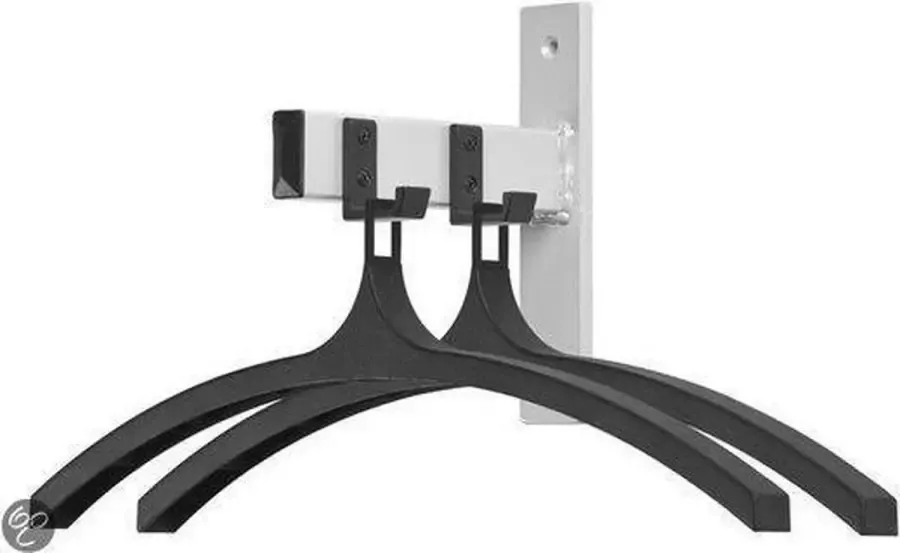 V-Part Wandgarderobe HIQ 2 hangers Steel Plastic zwart aluminiumgrijs Kapstok