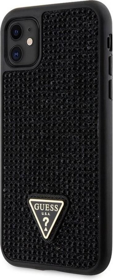 GUESS Rhinestones Triangle Logo Back Cover Apple iPhone 11 XR (6.1) Zwart