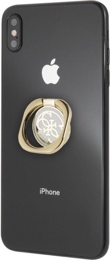 GUESS Ringstandaard GURSEQGWH goud en wit 4G