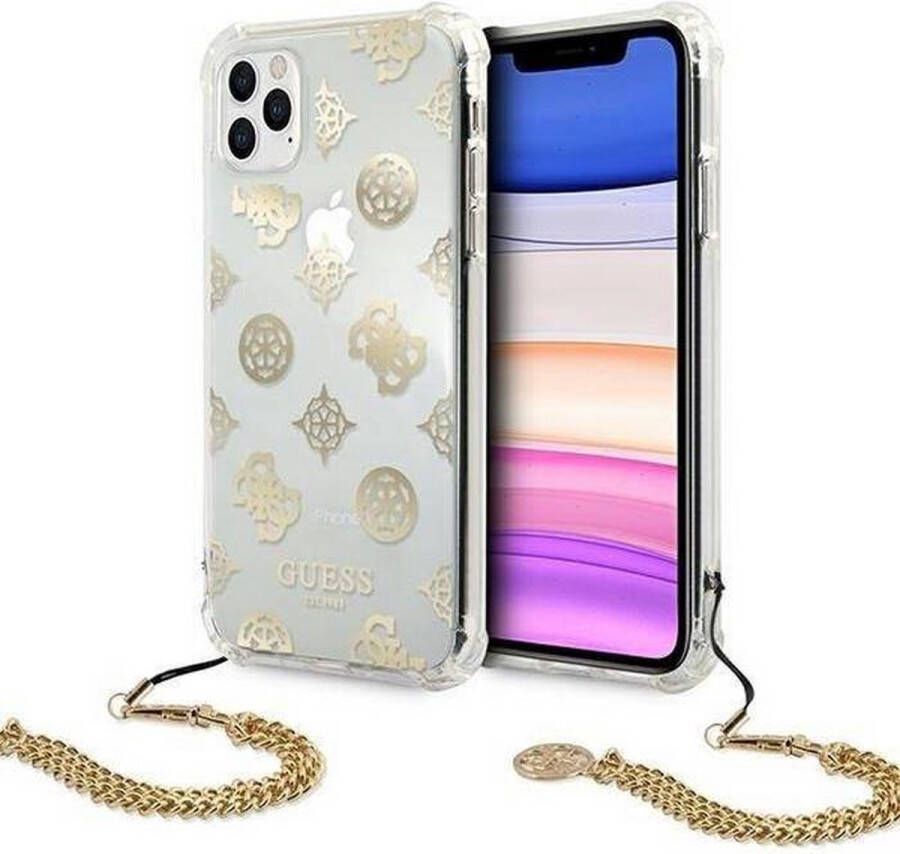 GUESS Peony Back Case met Strap Apple iPhone 11 Pro (5.8) Goud