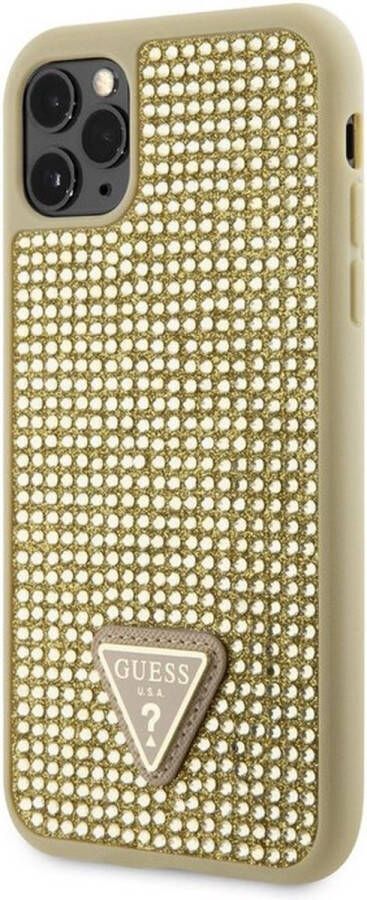 GUESS Rhinestones Triangle Logo Back Cover Apple iPhone 11 Pro Max (6.5) Goud