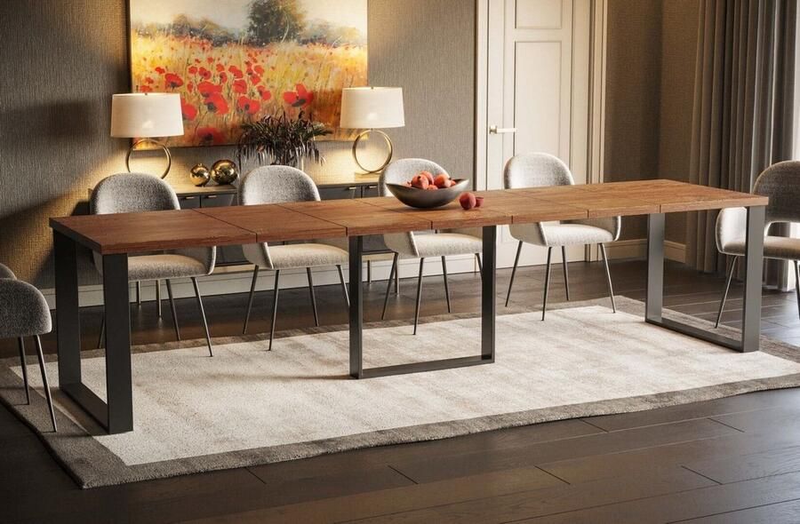 Guru Cary wotan eiken uitschuifbare eettafel