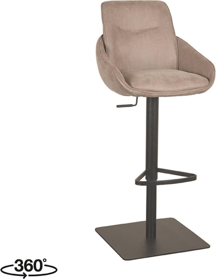 LABEL51 Beauty Barkruk Bruin Stof Zithoogte 56-82 Kruk Draaibaar - Foto 2