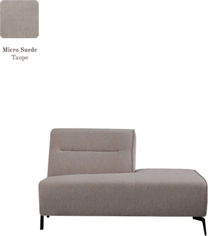 LABEL51 Nero Bank Bruin Micro Suede Ottomane Rechts Voorstaand