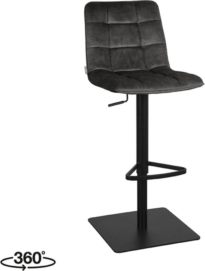 Label51 Barkruk Juul Antraciet Velours 56x45x88 cm