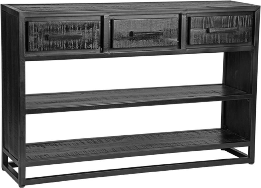 Guru's Chassaignes Uitschuifbare Eettafel Zwart hoogglans met Wit hoogglans poten