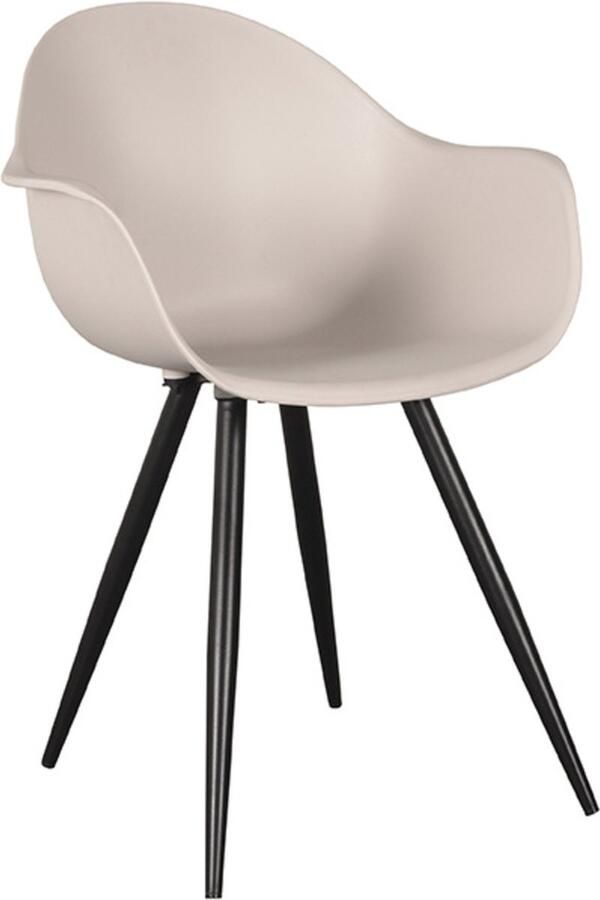 LABEL51 Luca Eetkamerstoel Naturel Kunststof Black Frame Stoel Kuipstoel Met Armleuning - Foto 2