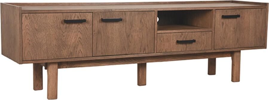 Guru's Moult Uitschuifbare Salontafel Wit hoogglans met Zwart hoogglans poten