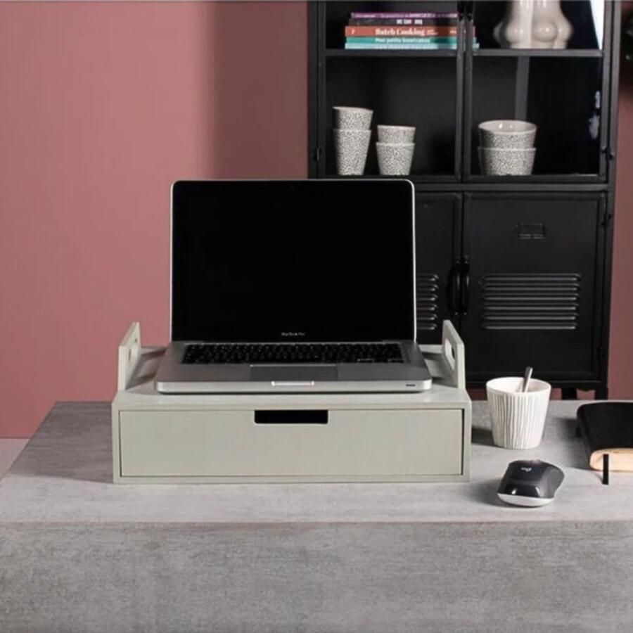 Gusta Laptoptafel Hout 41 x 30 x 14 5cm Decoratie Grijs