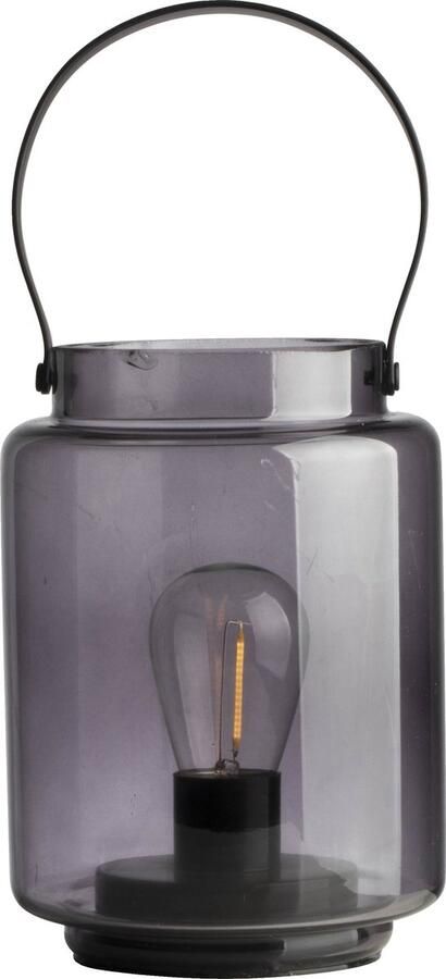 Gusta LED Lantaarn glas Sfeerlantaarn LED lamp Kampeer lantaarn Windlicht ø12 x 18cm