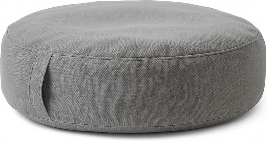 Gusta Opblaasbare Poef Ø 60 × 20 cm – Grijs – Draagvermogen 100 kg – Ultralicht (500 g) – Geschikt voor Binnen Terras & Tuin