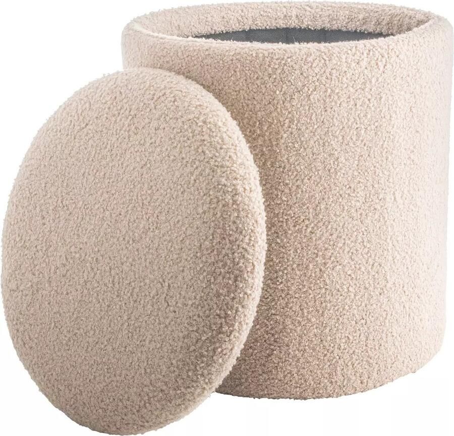 Gusta Opvouwbare poef TEDDY Taupe Ø 33 5 cm x 37 5 cm H - Foto 2