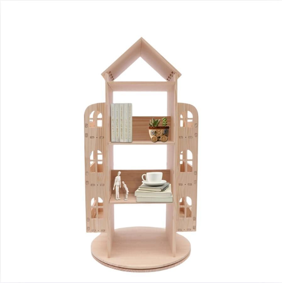 GUTEC Boekenrek Kind Boekenbak Kinderen Draaibaar Boekenkast Kinderkamer Met Grote Opbergcapaciteit Vrijstaand