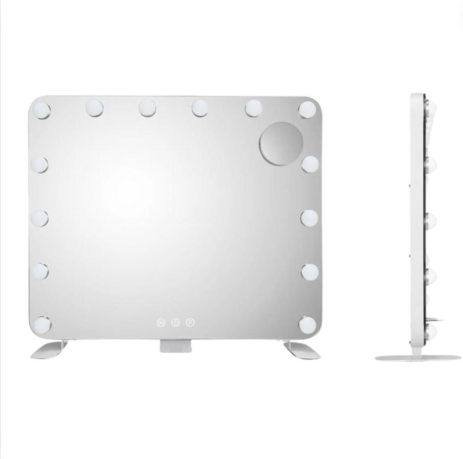 GUTEC Hollywood Spiegel Met Verlichting Hollywood Mirror Met 3 Kleurtemperaturen Kaptafel Verlichting Dimbaar Met Smart Touch